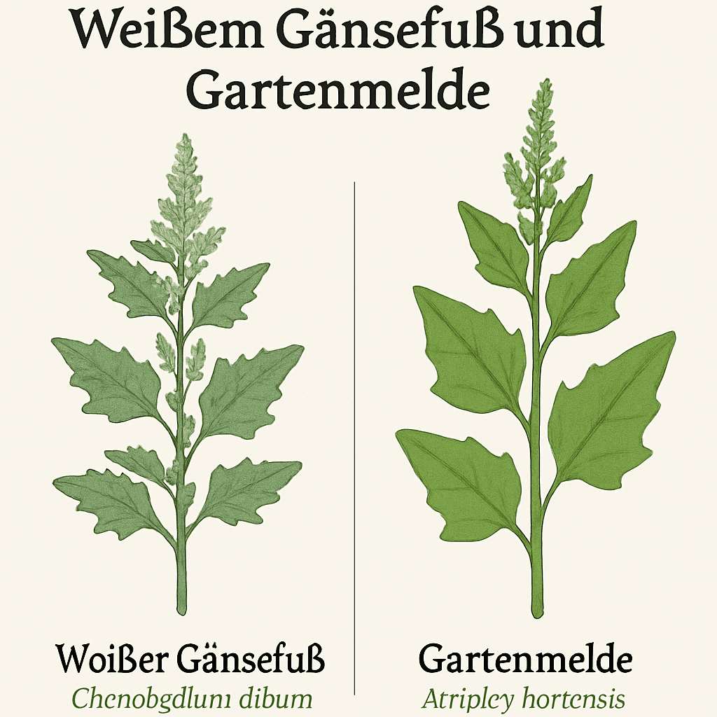 Vergleich zwischen Weißem Gänsefuß und Gartenmelde
